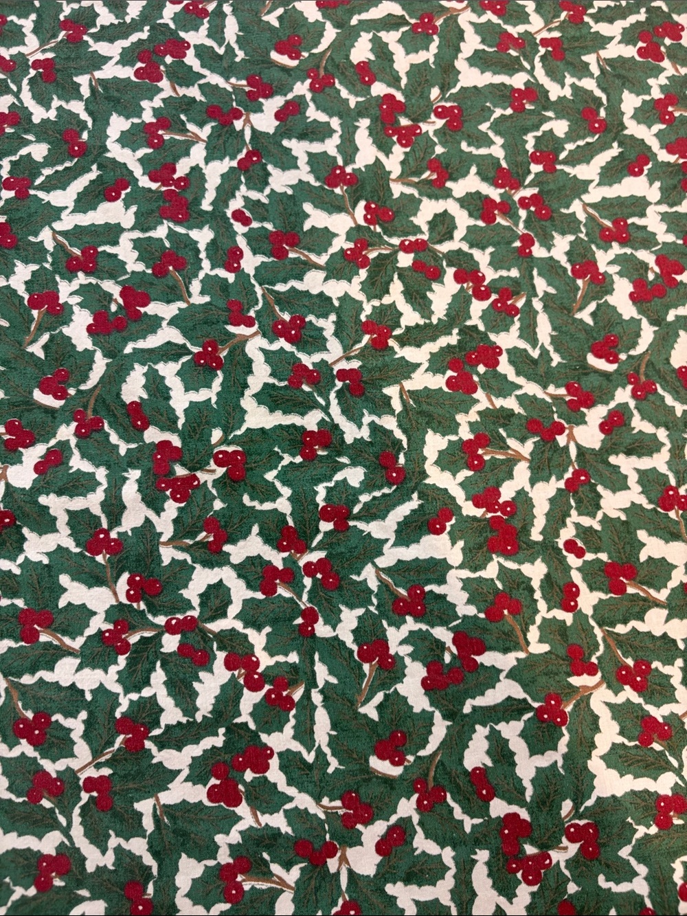 jcpenney Festive Holly Print Tablecloth in Green, Red & White - Picture 3 of 4